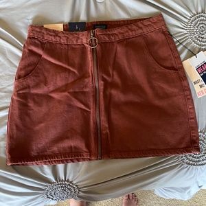Red Denim Mini Skirt